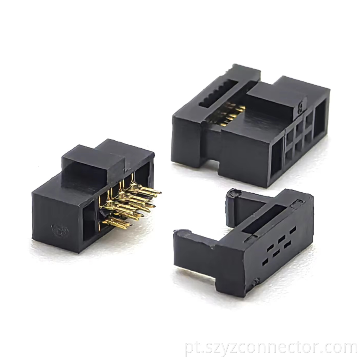 Conector de soquete IDC de passo de 1,27 mm, 2 peças com postes de localização que travam no meio da enseada 2 * 3P 1.27mm Pitch IDC Socket Connector 2Pieces with Locating Posts Latching Mid-Cove 2*3P